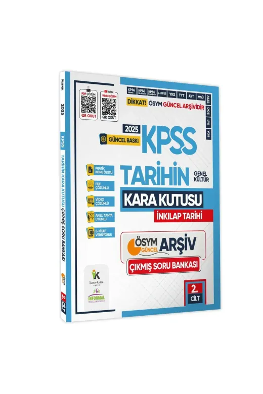 Karakutu Yayınları KPSSTARIH2C4050 2025 Kpss Tarihin Kara Kutusu 2.cilt Ösym Çıkmış Soru Havuzu Bankası Konu Özetli Dijital Çözümlü