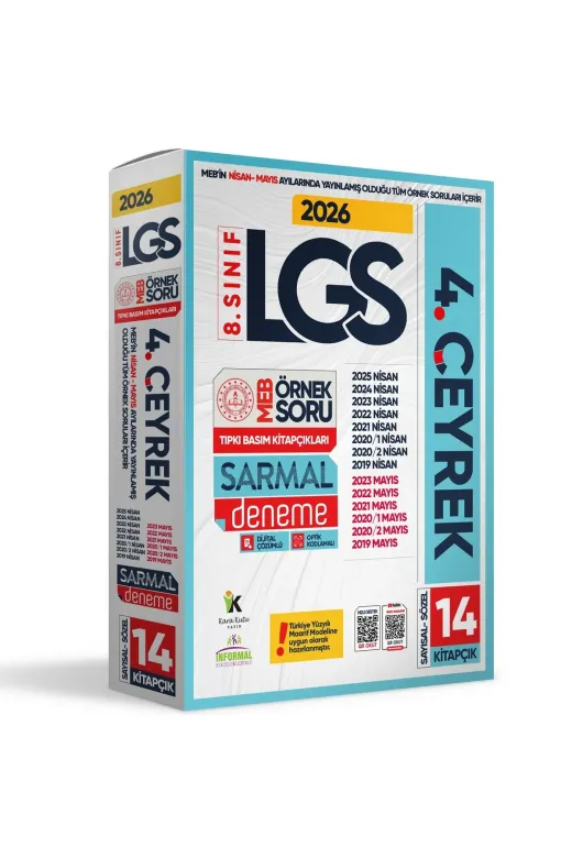 Karakutu Yayınları LGS4.CEYREKÖrnSoruPaketiY 2026 8.sınıf Lgs Son 4.çeyrek Nisan-Mayıs Ayı Meb Örnek Soru Tıpkı Basım Sarmal Deneme Paketi Çözüm