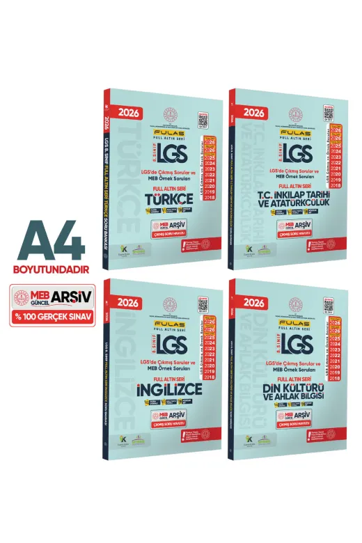 Karakutu Yayınları LGS4sözel4lüSET4052 2026 8.sınıf Full Lgs Altın Seri(Fulas)Lgs/meb Örnek Çıkmış Modüler Soru Bankası Çözümlü Sözel Set