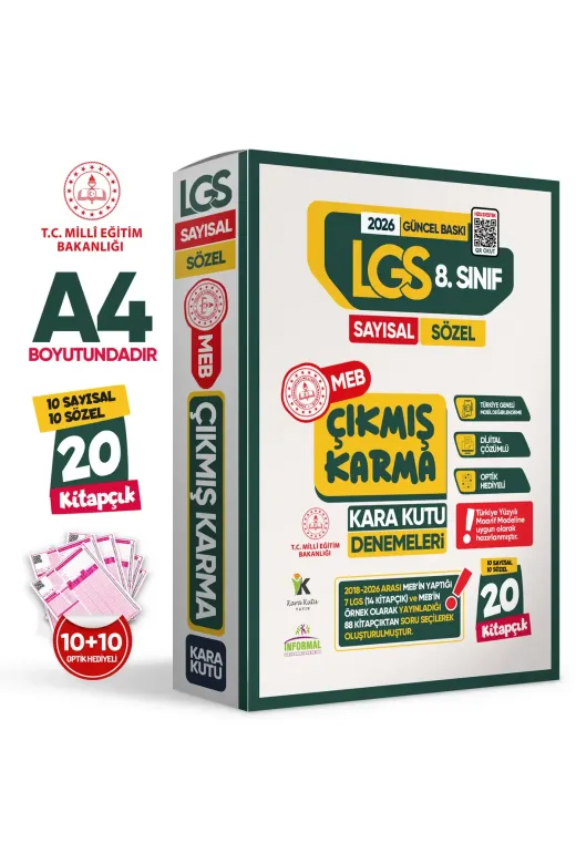 Karakutu Yayınları LGSKARMAkarakutudnm10lu 2026 8.sınıf Lgs 10Lu Deneme Çikmiş Soru Arşivi Karma Kara Kutu Deneme Sınavı Paketi Dijital Çözümlü