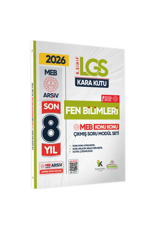 Karakutu Yayınları LGSSon7FenBil 2026 Lgs 8.sınıf Fen Bilimleri Karakutu Meb Çıkmış Soru Modülü Dijital Çözüm Konu Konu Son 8 Yıl