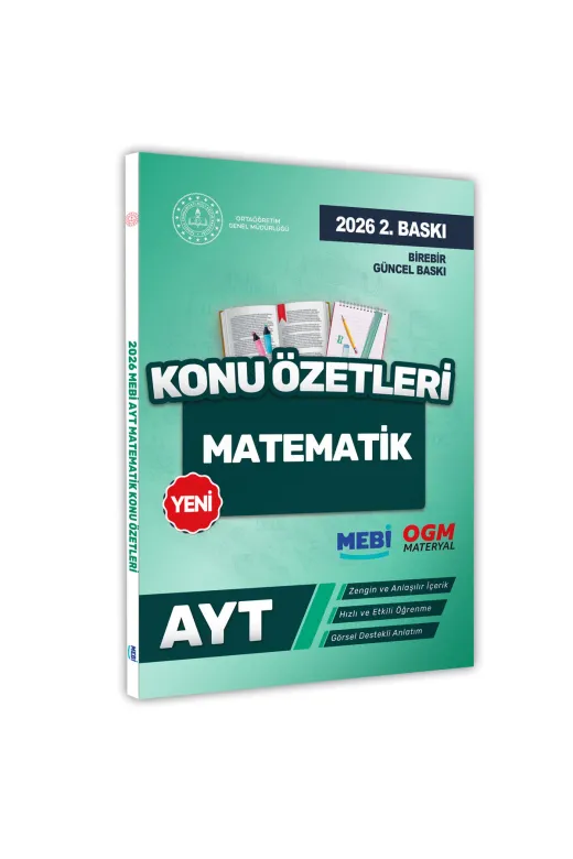 Karakutu Yayınları MEBİAYTmatematikKÖ 2026 Yks-Ayt Mebi-Ogm Matematik Pratik Konu Özet Kitabı Renkli A4 Boyut Görsel Destekli Baski Ücreti