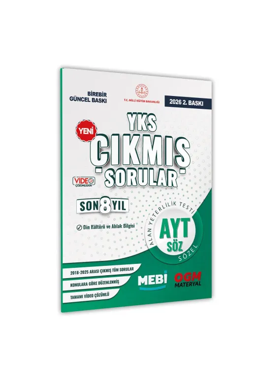 Karakutu Yayınları MEBİAYTSon8dkab4052 2026 Yks-Ayt Mebi Din Kültürü Ve Ahlak Bilgisi Ösym Çıkmış Soru Bankası Sözel Son 8 Yıl Baski Ücreti