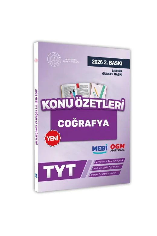 Karakutu Yayınları MEBİTYTcoğrafyaKÖ 2026 Yks-Tyt Mebi-Ogm Coğrafya Pratik Konu Özet Kitabı Renkli A4 Boyut Görsel Destekli Baski Ücreti