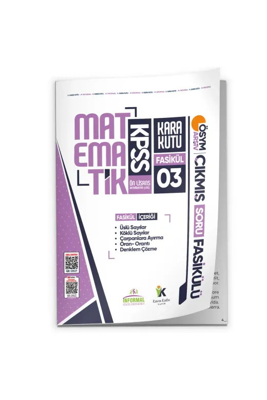 Karakutu Yayınları TYCa950b8a5da079fa8eeb4c 2026 Kpss Ön Lisans Matematik Kara Kutu 3.fasikül Ösym Çıkmış Soru Üslü-Köklü Sayilar-Denklem Çözme
