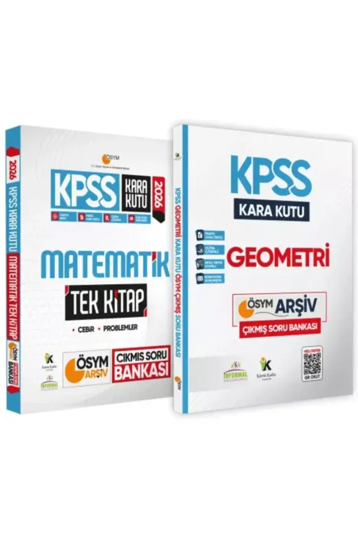Karakutu Yayınları TYCLH40MON169962227023710 2026 Kpss Kara Kutu Tek Kitap Matematik Ve Geometri Ösym Çıkmış Soru Bankası 2Li Set Konu Özetli
