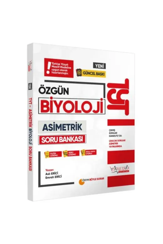 Karakutu Yayınları TYTAsmtrkBİYOLOJİ4050 2026 Yks-Tyt Asimetrik Biyoloji Özgün Soru Bankası Yeni Nesil Dijital Çözümlü Asimetrik Yayınları