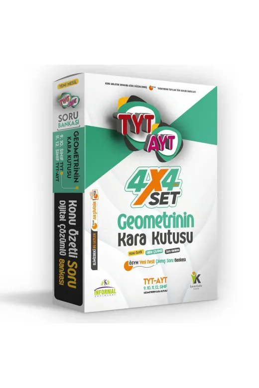 Karakutu Yayınları TYTAYTGEO4LUSET4046 Yks Tyt-Ayt Geometrinin Kara Kutusu Konu Özetli D. Çözümlü Ösym Çıkmış Soru Fasikül Paket Set