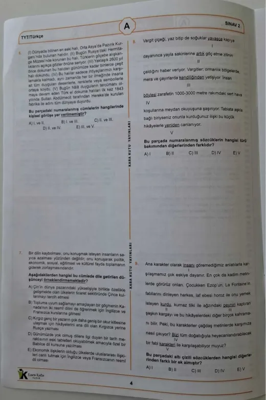 Karakutu Yayınları TYTkarmaÖSYMdnm2 2026 Tyt Ösym Arşivi Karma Kara Kutu Çıkmış Soru Türkiye Geneli D. Çözümlü Deneme 10/2.kitapçık