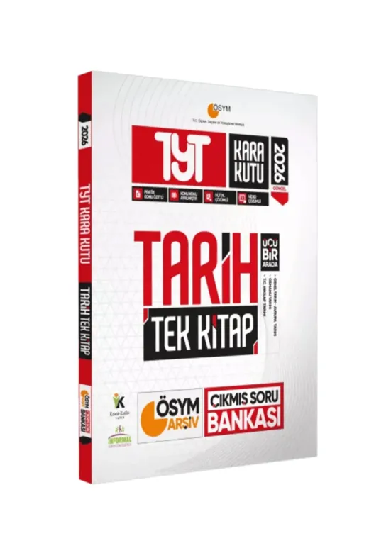 Karakutu Yayınları TYTtarihTEK4052 2026 Tyt Yeni Sistem Sayısal-Tm Tarih Kara Kutu Ösym Arşiv Çıkmış Soru Bankası Konu Özetli Çözümlü