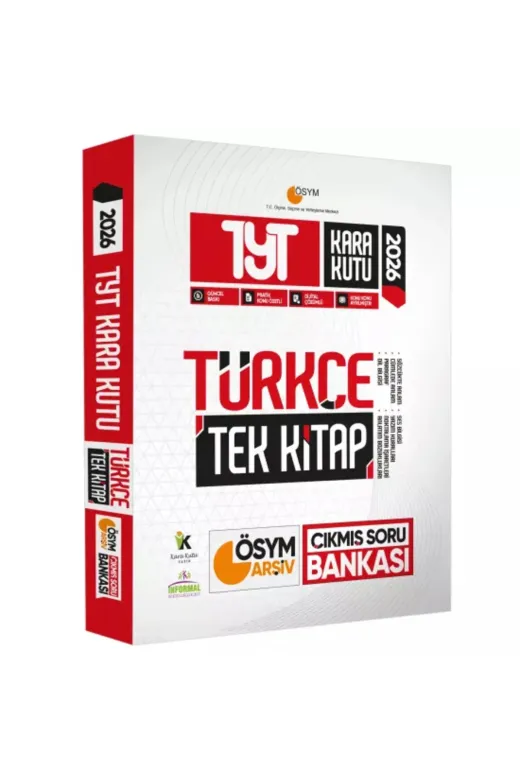 Karakutu Yayınları TYTTURKCEtekKITAP4048 2026 Tyt Türkçe Kara Kutu Tek Kitap Ösym Arşiv Çıkmış Soru Bankası Konu Özetli Dijital Çözümlü