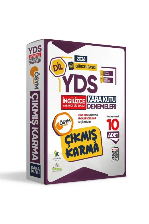 Karakutu Yayınları YDSing10luKARMADNM 2026 Yds İngilizce Ösym Çıkmış Karma Kara Kutu Deneme Paketi 10Lu Dijital Cevaplı