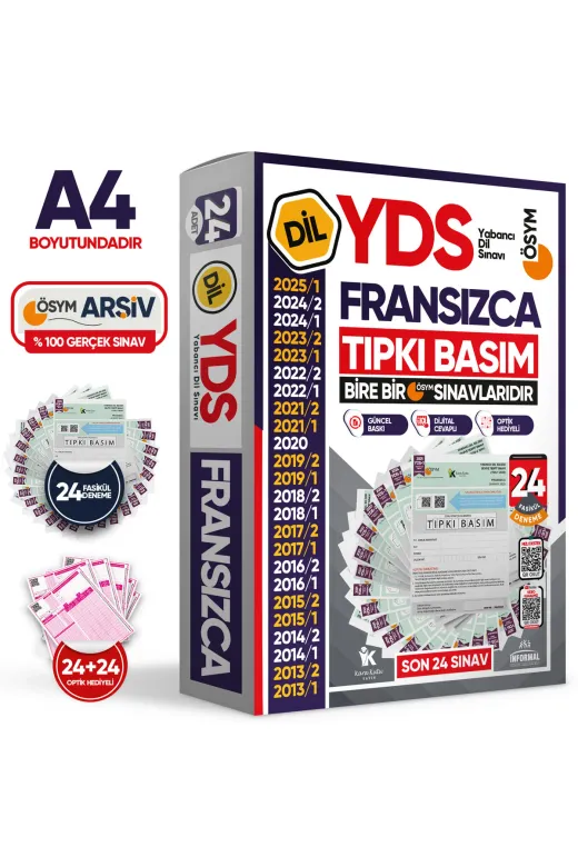 Karakutu Yayınları YDSTıpkı Frans23lu4050 2026 Yds Fransızca Ösym Tıpkı Basım Çıkmış Soru Deneme Paketi 25Li Fasikül Seti