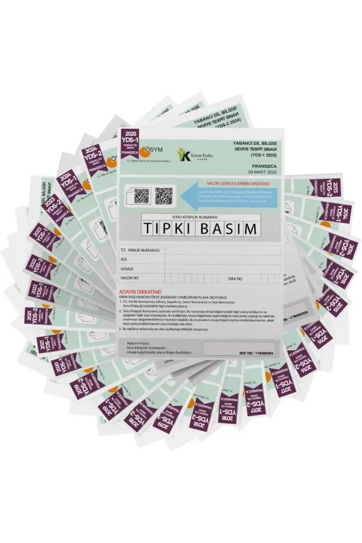 Karakutu Yayınları YDSTıpkı Frans23lu4050 2026 Yds Fransızca Ösym Tıpkı Basım Çıkmış Soru Deneme Paketi 25Li Fasikül Seti