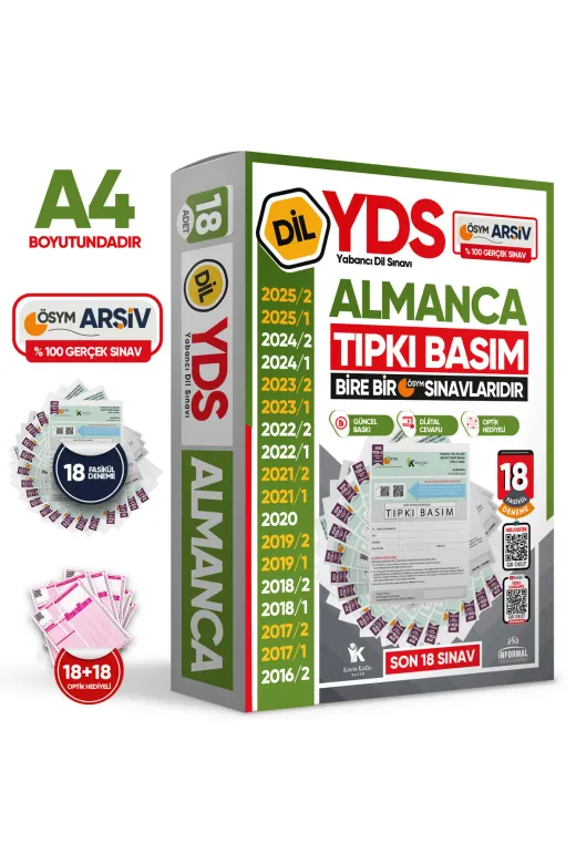 Karakutu Yayınları YDSTıpkıAlman18li4050 2026 Yds Almanca Ösym Tıpkı Basım Çıkmış Soru Deneme Paketi 24Lü Fasikül Seti