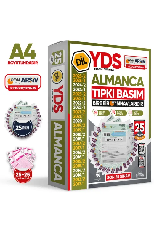 Karakutu Yayınları YDSTıpkıAlmanENfull4050 2026 Yds Almanca Ösym Tıpkı Basım Çıkmış Soru Deneme Paketi 25Li Fasikül Seti