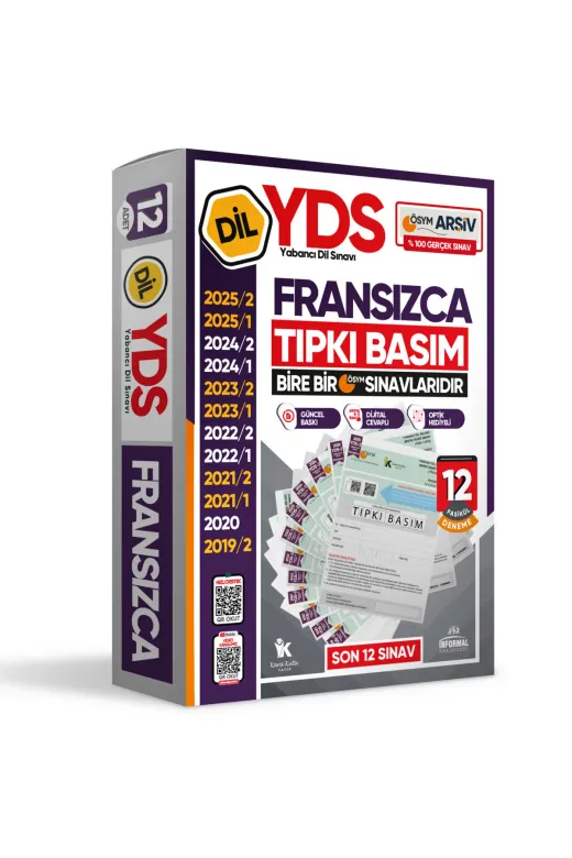 Karakutu Yayınları YDSTıpkıFrans12li4050 2026 Yds Fransızca Ösym Tıpkı Basım Çıkmış Soru Deneme Paketi 12Li Fasikül Seti