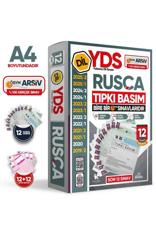 Karakutu Yayınları YDSTıpkıRusça12li 2026 Yds Rusça Ösym Tıpkı Basım Çıkmış Soru Deneme Paketi 12Li Fasikül Seti