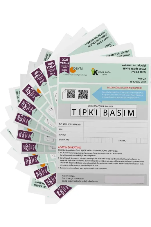 Karakutu Yayınları YDSTıpkıRusça12li 2026 Yds Rusça Ösym Tıpkı Basım Çıkmış Soru Deneme Paketi 12Li Fasikül Seti
