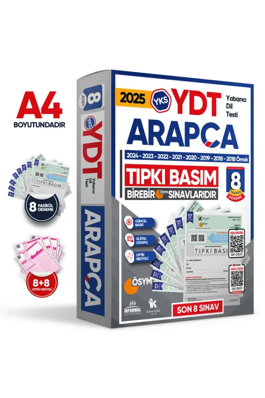 Karakutu Yayınları YDTArapcaTIPKI 2025 Yks Ydt Arapça Ösym Çıkmış Soru Tıpkı Basım Deneme Paketi 8Li Türkiye Geneli