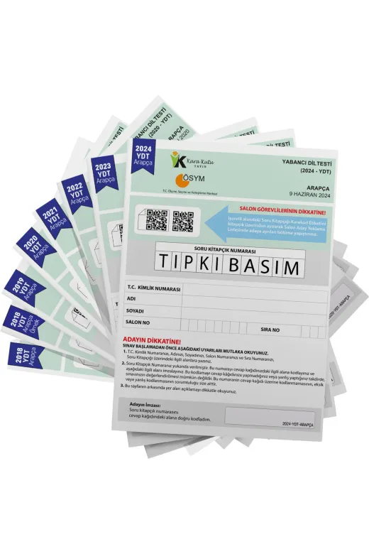 Karakutu Yayınları YDTArapcaTIPKI 2025 Yks Ydt Arapça Ösym Çıkmış Soru Tıpkı Basım Deneme Paketi 8Li Türkiye Geneli