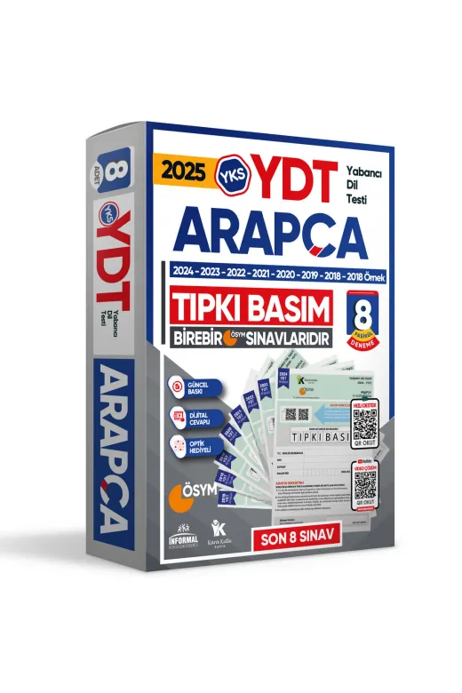 Karakutu Yayınları YDTArapcaTIPKI 2025 Yks Ydt Arapça Ösym Çıkmış Soru Tıpkı Basım Deneme Paketi 8Li Türkiye Geneli