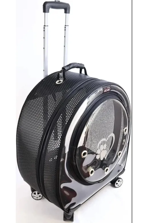 karamelpet KP-FLLVLZ-MVXL X Large Fileli Tekerlekli Kedi Köpek Taşıma Çantası 45 X 50 X 27 Cm Siyah 15 Kg