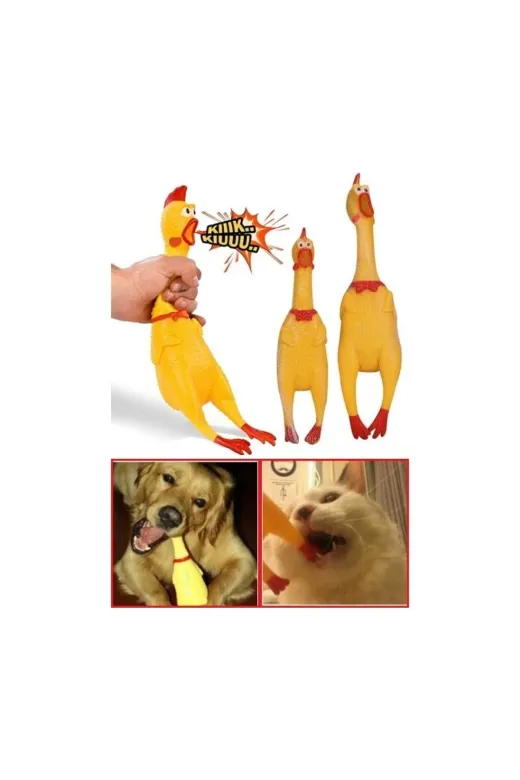 karamelpet KP-OTNHRZ-15CM Sesli Horoz Eğlenceli Köpek Ve Kediler İçin Sesli Öten Horoz Oyuncak 15 Cm