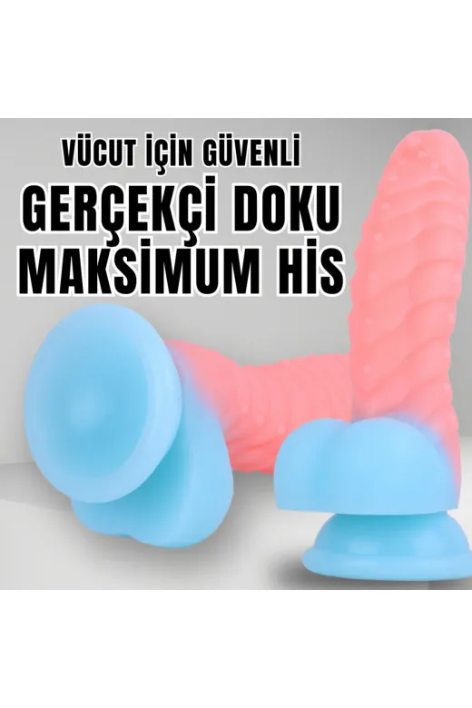 Karanlıkta Parlayan Tırtıklı Dildo Ultra Yumuşak Realistik Yapay Penis