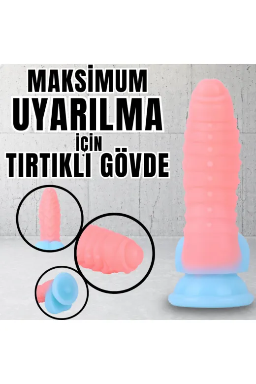 Karanlıkta Parlayan Tırtıklı Dildo Ultra Yumuşak Realistik Yapay Penis