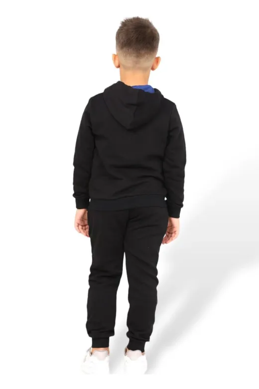 KARB TKMFRMUARLI8585 Unisex Kız Ve Erkek Çocuk Kapüşonlu Fermuarlı Alt Ve Üst Eşofman Takım Yüzde Yüz Pamuk Çocuk Pijama