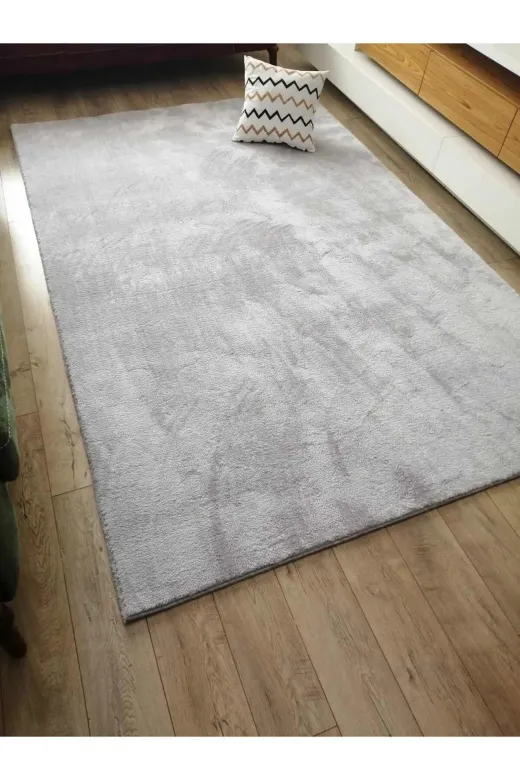 Kardesler SRRPSTGRI Sarar Peluş Post Kaymaz Tabanlı Halı Kesme Yolluk Açık Gri