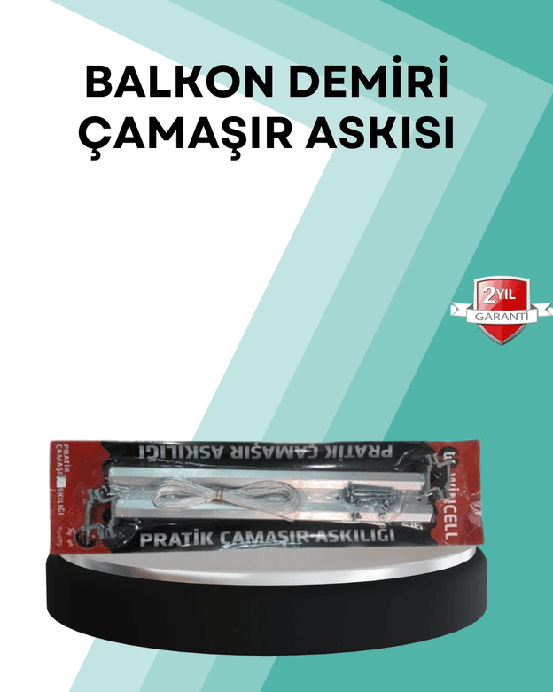 Kare Küpeşte Uyumlu Balkon Çamaşır Askısı 25x60 Cm Beyaz Pratik