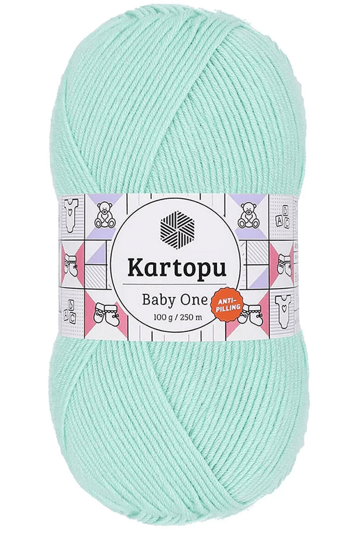 Kartopu RT-3PSR514T9E 1 Adet Baby One Tüylenmeyen El Örgü İpi Yünü Açık Yeşil K507