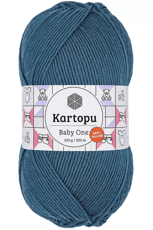Kartopu RT-KWFWZPLVAQ 1 Adet Baby One Tüylenmeyen El Örgü İpi Yünü Petrol K1467