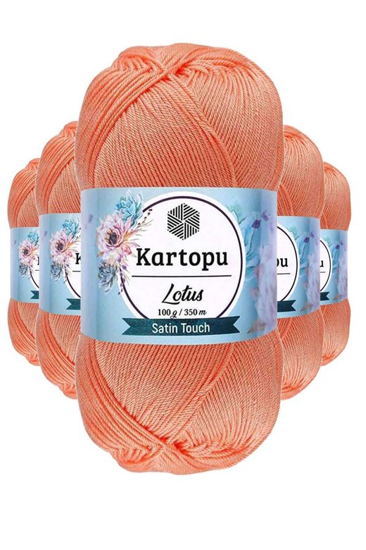 Kartopu RT-RYL-5ARKRLOTK218 5 Adet Lotus Bikini Büstiyer Bluz Örgü İpi  K218 Somon