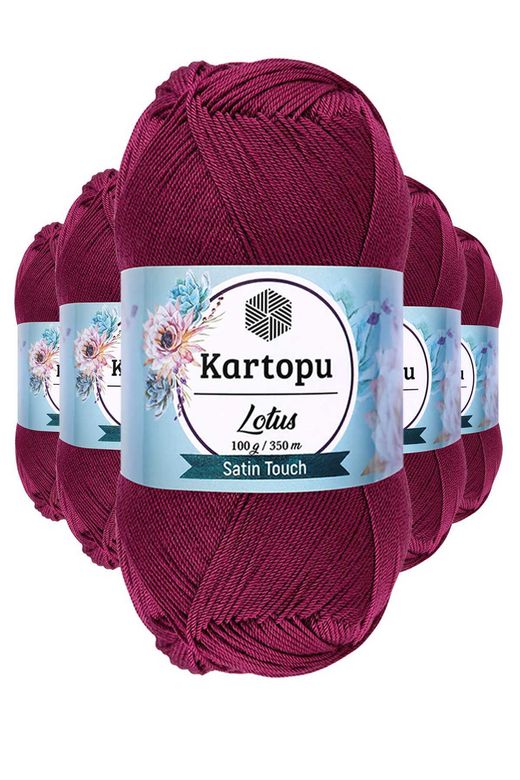 Kartopu RT-RYL-5ARKRLOTK747 5 Adet Lotus Bikini Büstiyer Bluz Örgü İpi  K747 Mürdüm