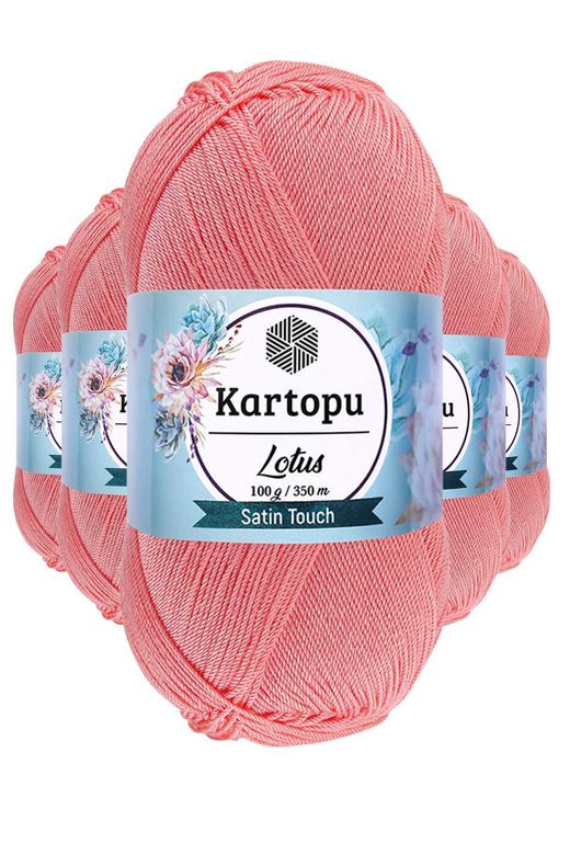 Kartopu RT-RYL-5ARKRLOTK766 5 Adet Lotus Bikini Büstiyer Bluz Örgü İpi  K766 Gül Pembe