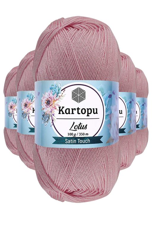 Kartopu RT-RYL-5ARKRLOTK768 5 Adet Lotus Bikini Büstiyer Bluz Örgü İpi  K768 Açık Pembe