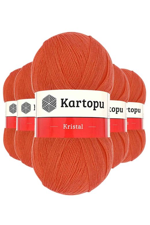 Kartopu RT-RYL-5ARKTLF1212 5 Adet Kristal Çift Katlı El Örgü Lif İpi Narenciye K1212