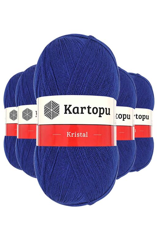 Kartopu RT-RYL-5ARKTLF627 5 Adet Kristal Çift Katlı El Örgü Lif İpi Lacivert K627
