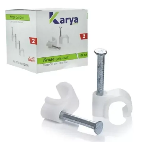 Karya 2 Numara 6 Mm Çelik Çivili Kroşe (100'lü Paket)