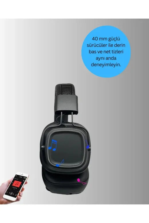 Katlanabilir Tasarımlı Taşınabilir Kablosuz Müzik Kulaklığı Yeni Nesil