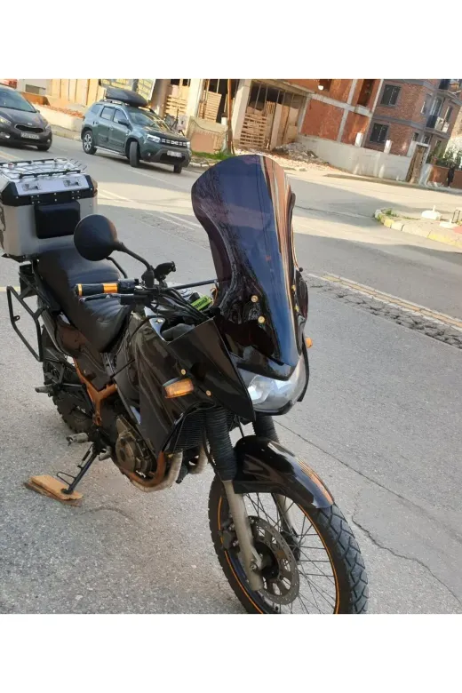 Kawasaki KLE 500 Ön Cam 2005-2008 Model 58cm Siyah Renkli 4mm UZUN