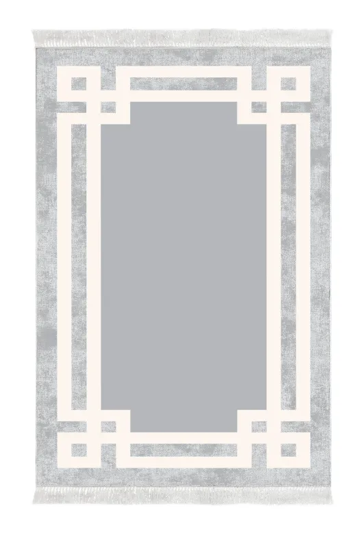 KAYABEY HOME B3-657MK1-10P2 Kaymaz Taban Djt 2 Li Banyo Paspas Takımı Trend Saçaklı Modern 657M Gri