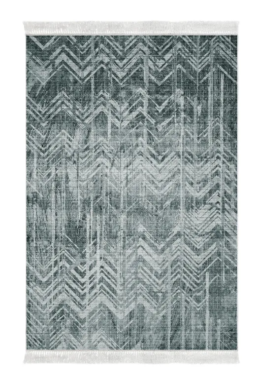 KAYABEY HOME B3-F5083K1-10P2 Kaymaz Taban Djt 2 Li Banyo Paspas Takımı Trend Saçaklı Iskandinav F5083 Yeşil