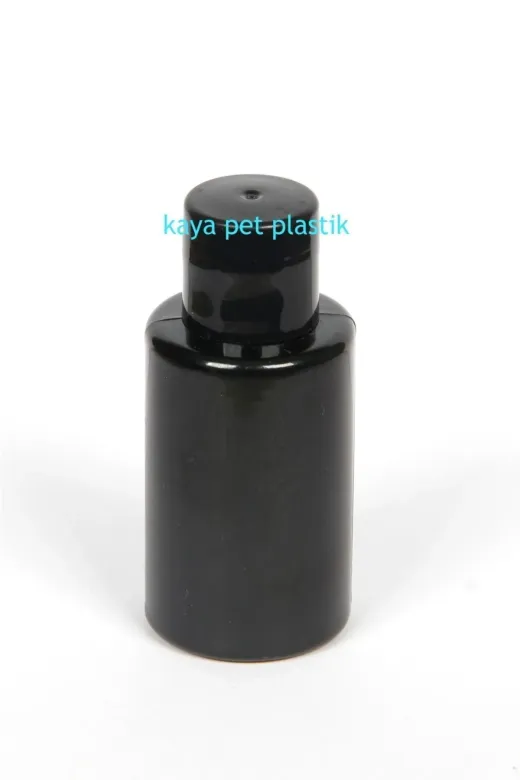 Kayapet KAYAPETPLASTİK478 250 Adet Mini Şampuan Duş Jeli Vb Sıvı Şişesi, 35 Cc, Kozmetik Kuaför Kolonya Şişesi, Siyah Renkli