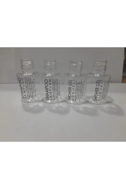 Kayapet OKYANUSBUKLET4 100 Tane Mini Şampuan 100 Adet Duş Jeli Boş Ambalaj Şişesi , 30 Ml Toplamda 200 Adet