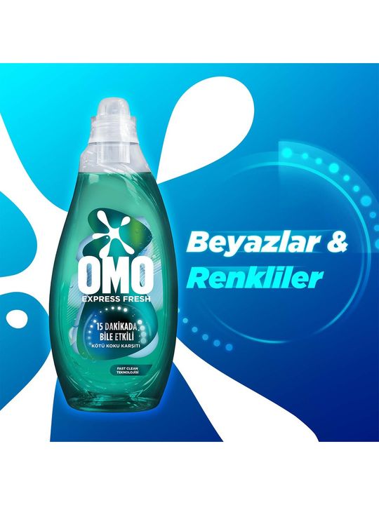kC81X5PzDG Omo Express Fresh Kötü Koku Karşıtı Beyaz Ve Renkliler Sıvı Çamaşır Deterjanı 1480 Ml