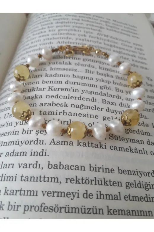 Kehribar INCITSRM7 Sitrin & Inci Bileklik